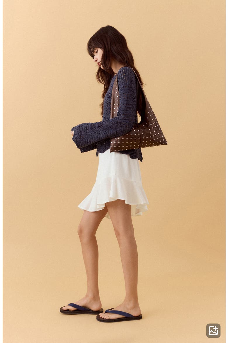 Asymmetrical Ruffled Miniskirt, Alternate, color, OFF WHITE