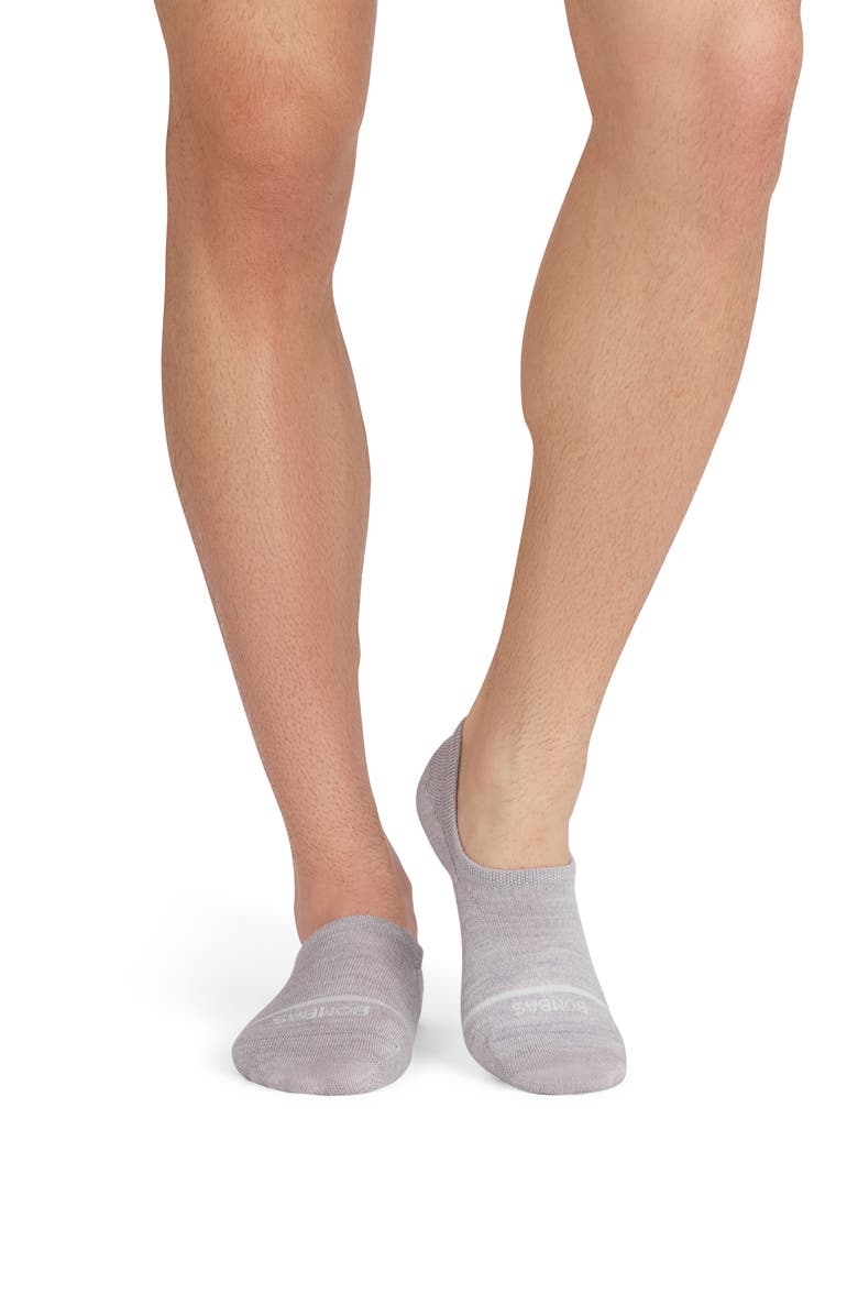 Bombas Heathered Merino Wool Blend No-Show Socks, Alternate, color, Mystic Grey Heather
