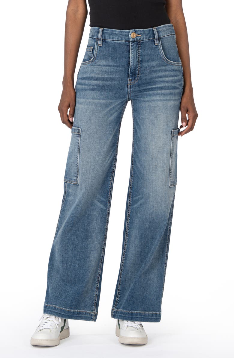 KUT from the Kloth Jodi Fab Ab High Waist Wide Leg Cargo Jeans, Main, color, 