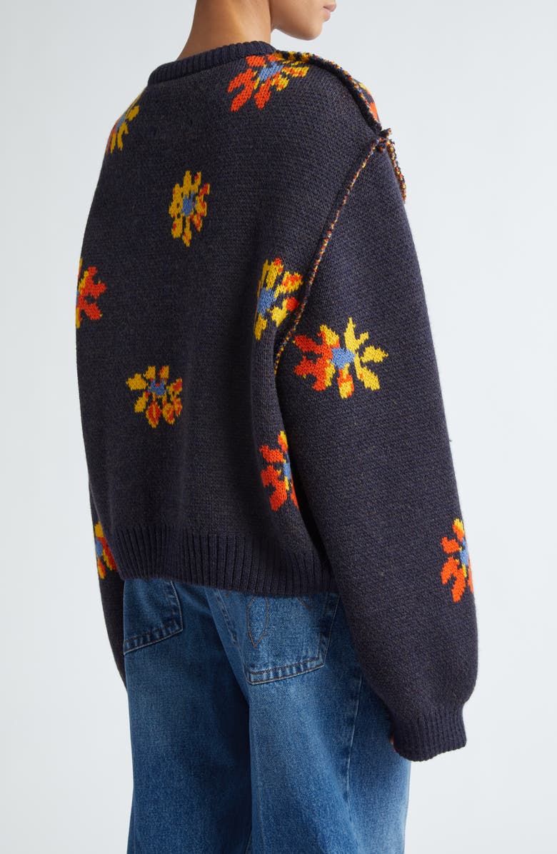 Meryll Rogge Daisy Jacquard Merino Wool Sweater, Alternate, color,