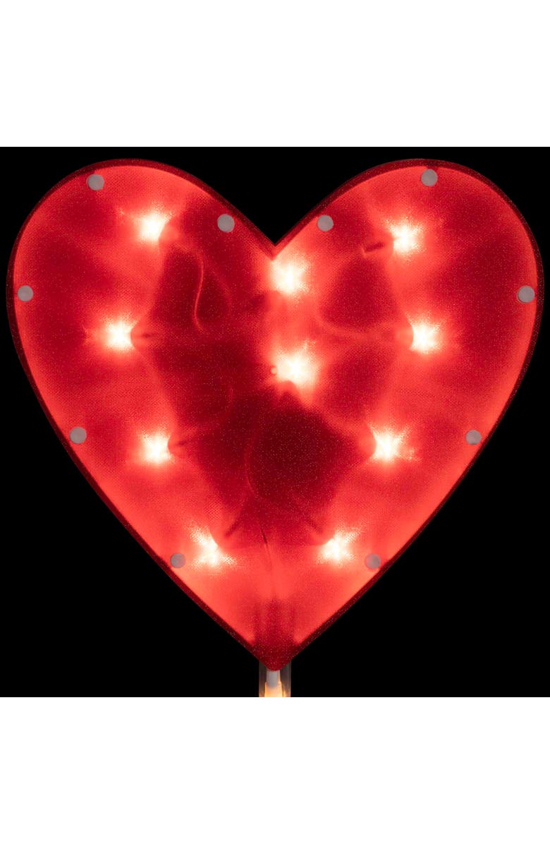 Northlight Lighted Heart Valentine's Day Outdoor Pathway Markers - 28.75" - Set of 4, Alternate, color, Red