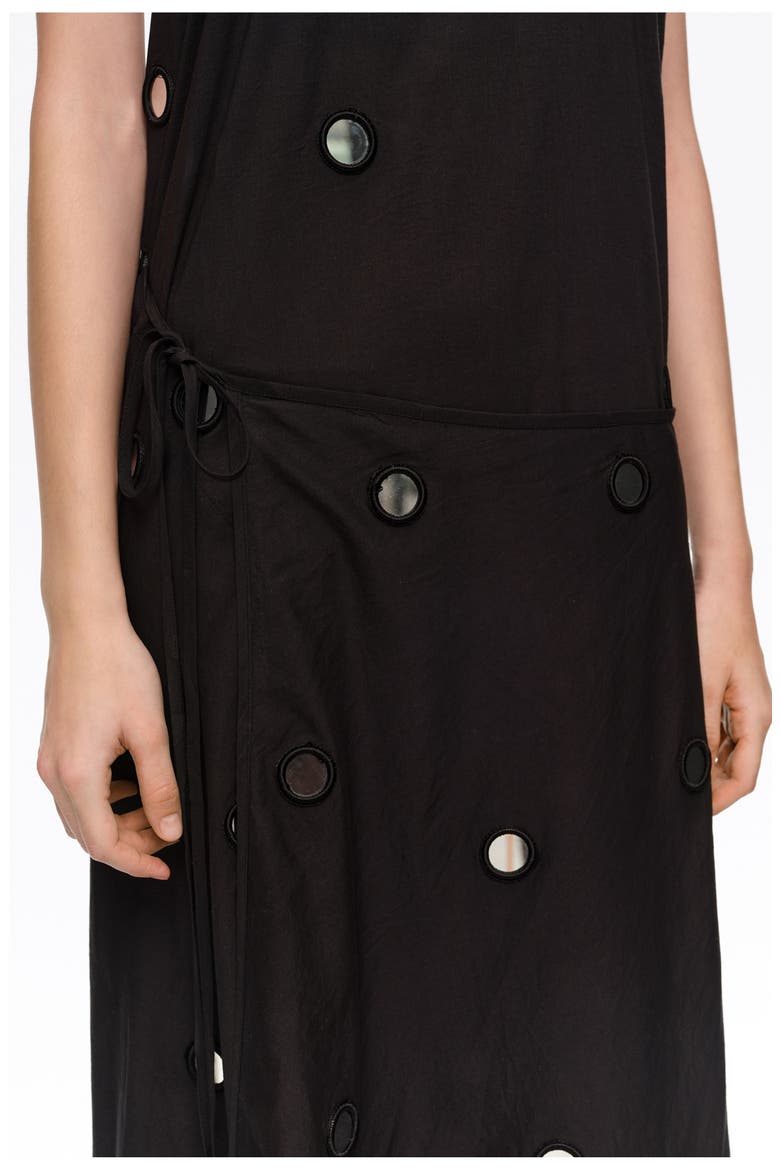 Mirrored Halter-Neck Sarong Dress, Alternate, color, BLACK