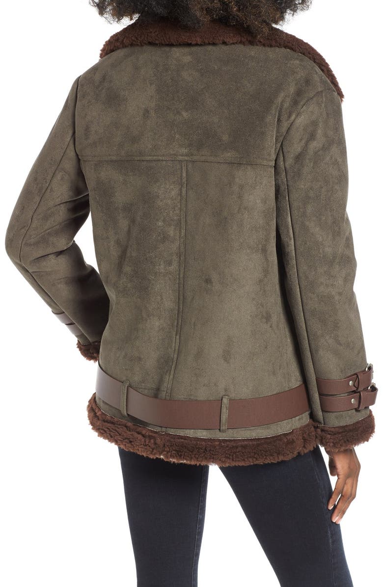 J.O.A. Faux Shearling Jacket, Alternate, color,