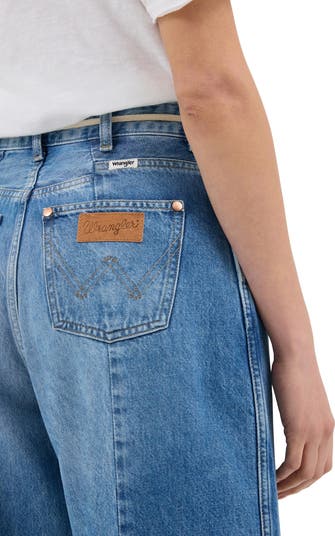 Cowboy Frayed High Waist Barrel Jeans