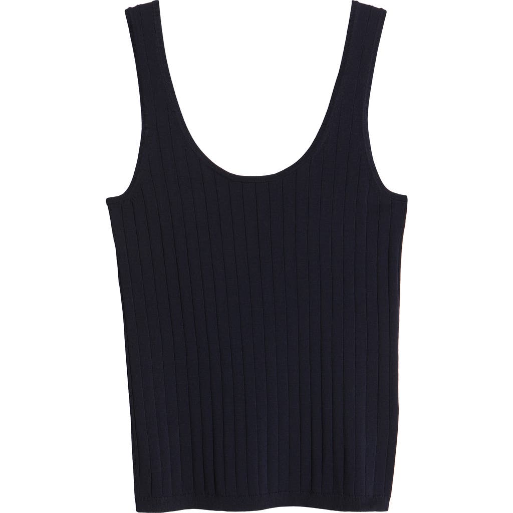 Nordstrom Slim Scoop Neck Rib Tank In Navy Night
