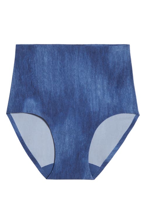 Chantelle Lingerie Soft Stretch High Waist Briefs In Blue Denim Print