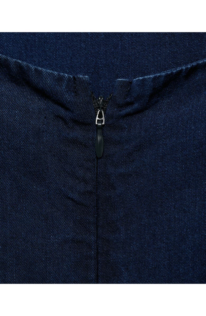 MANGO Wide Leg Chambray Jumpsuit, Alternate, color, Dark Blue