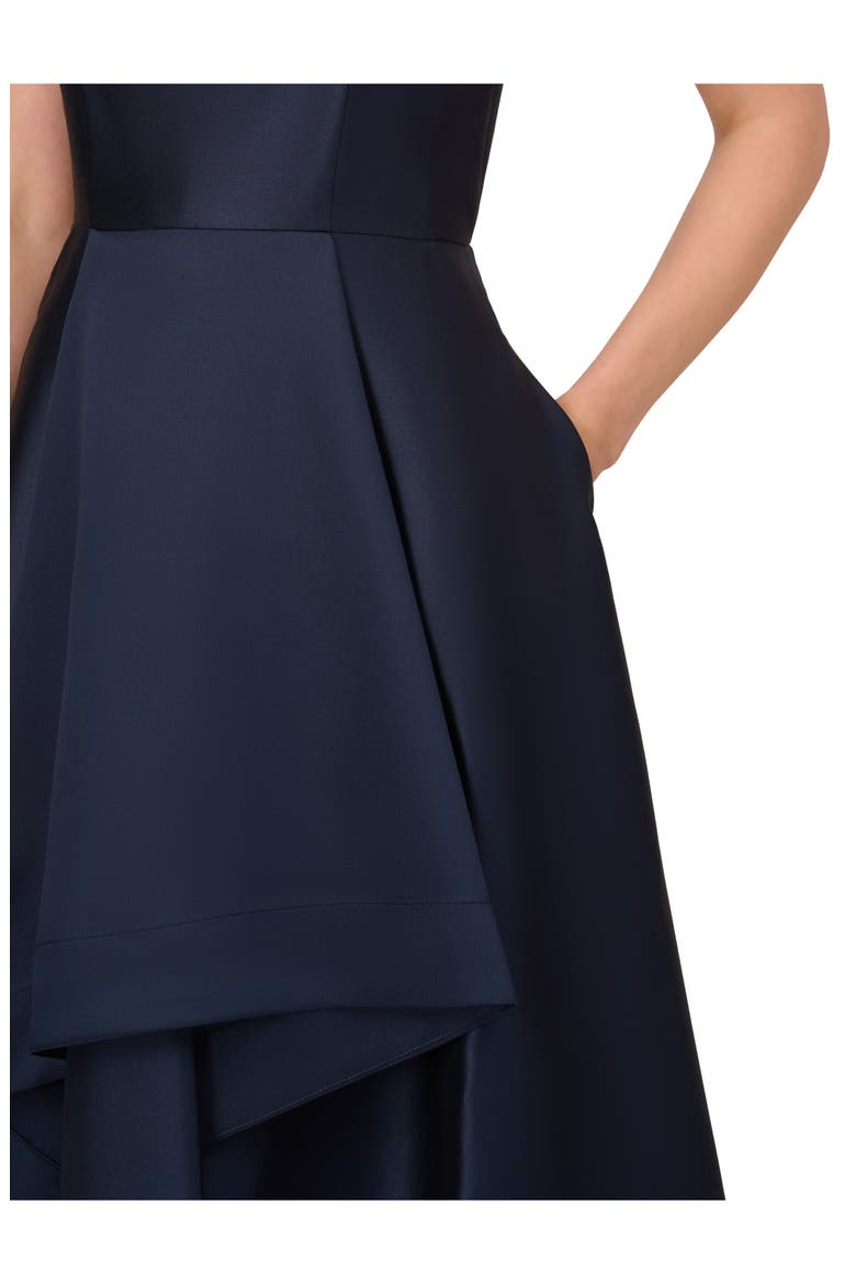 Mikado High/Low Sleeveless Gown, Alternate, color, MIDNIGHT