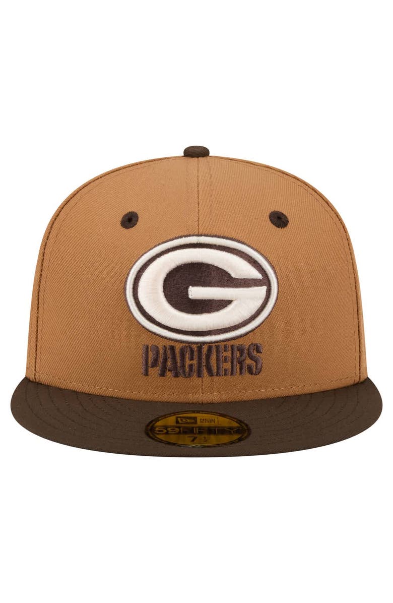 New Era Men's New Era Light Brown/Dark Brown Green Bay Packers Two-Tone Walnut 59FIFTY Fitted Hat, Alternate, color, Light Brown