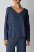 Eileen Fisher V-Neck Organic Cotton Henley