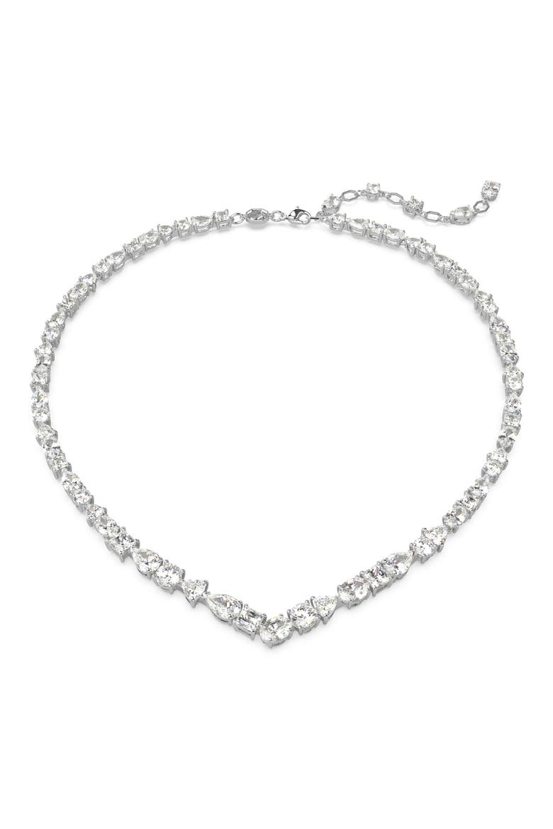 Mesmera Crystal Necklace, Main, color, SILVER