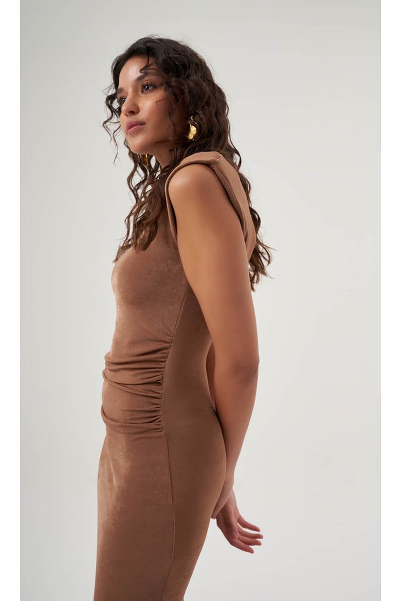 MZL Sleeveless Gathered Dress, Alternate, color, Beige