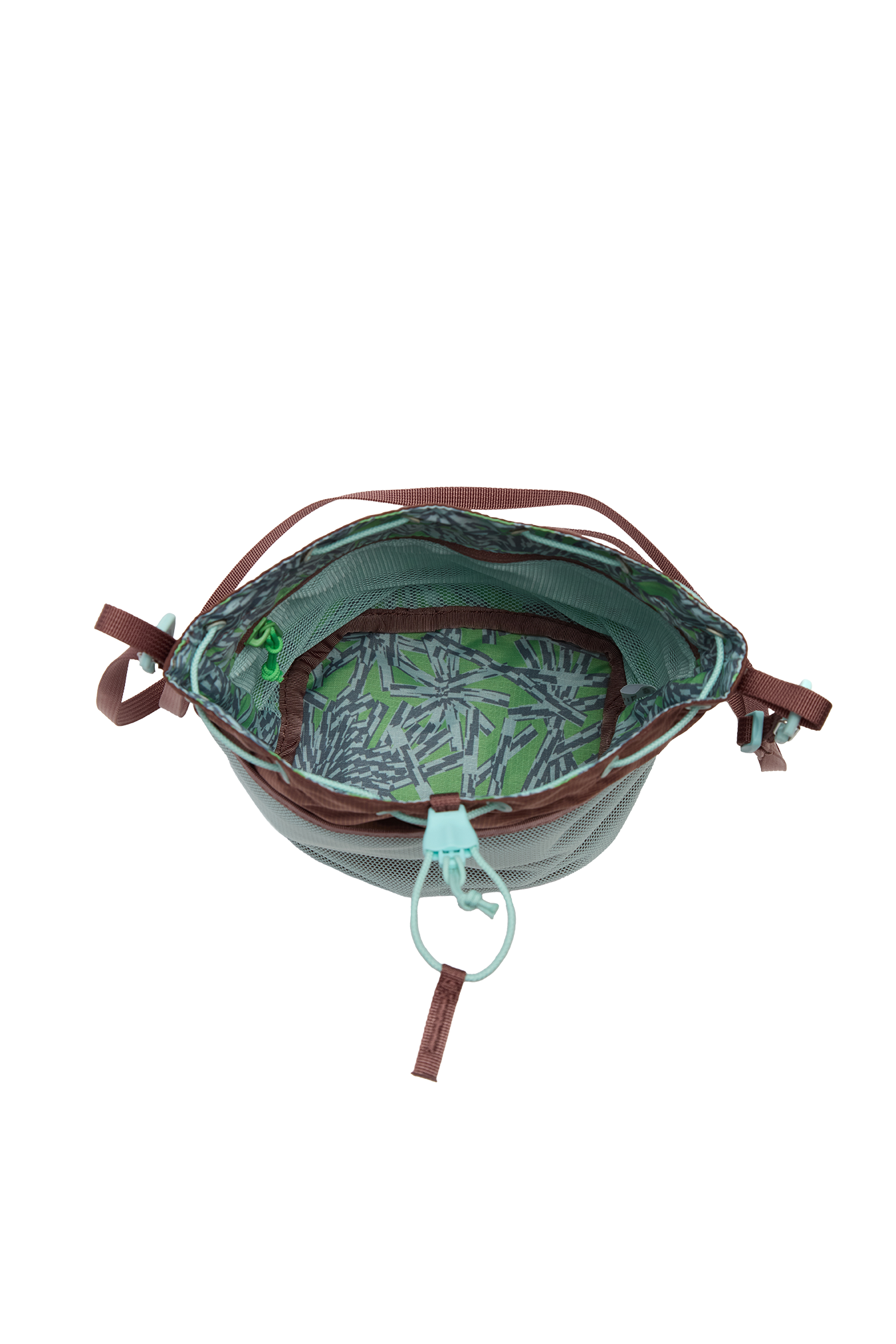 Baboon to the Moon Drawstring Crossbody Pouch, Alternate, color, Mint Chip