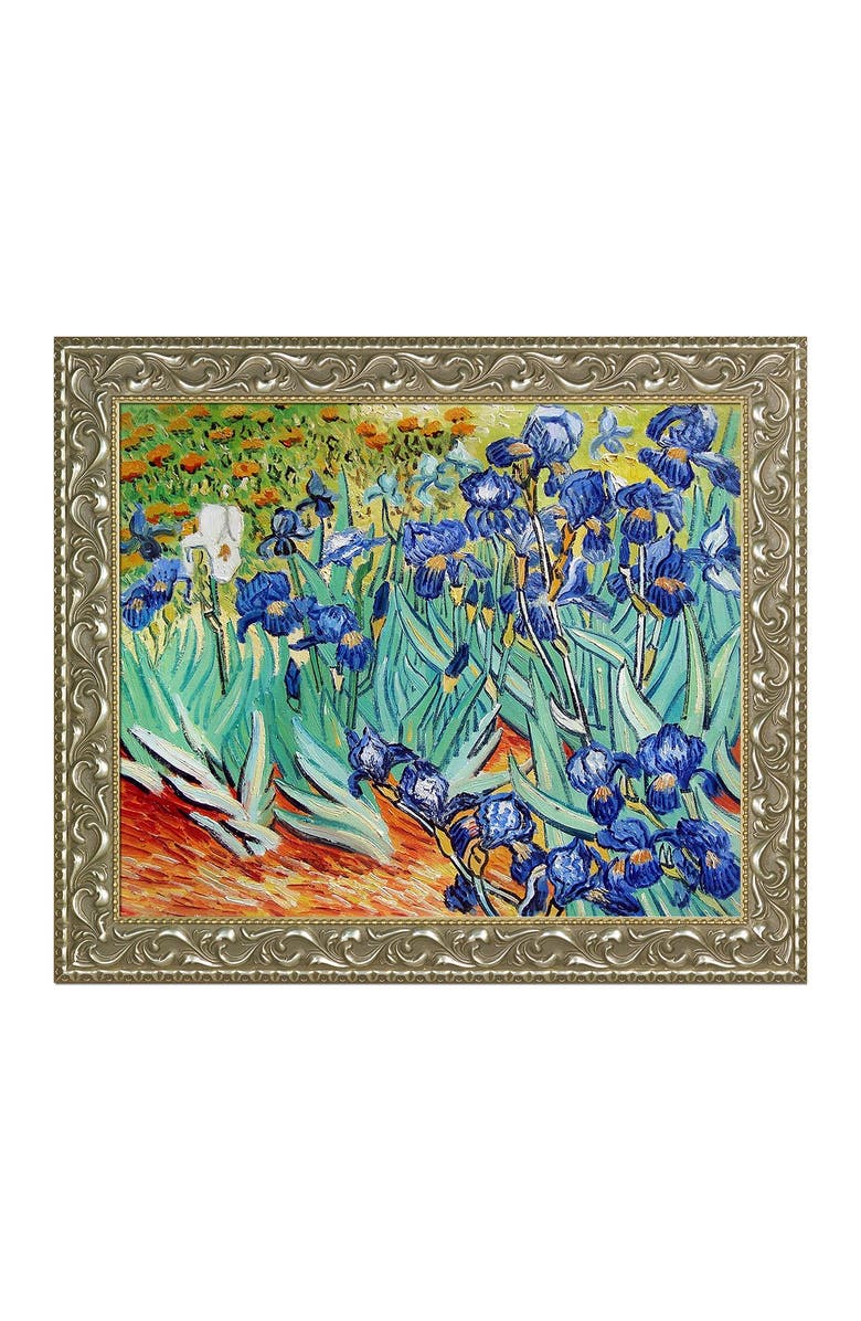 OVERSTOCK ART Irises by Vincent Van Gogh Framed Hand Painted Oil on Canvas, Main, color,