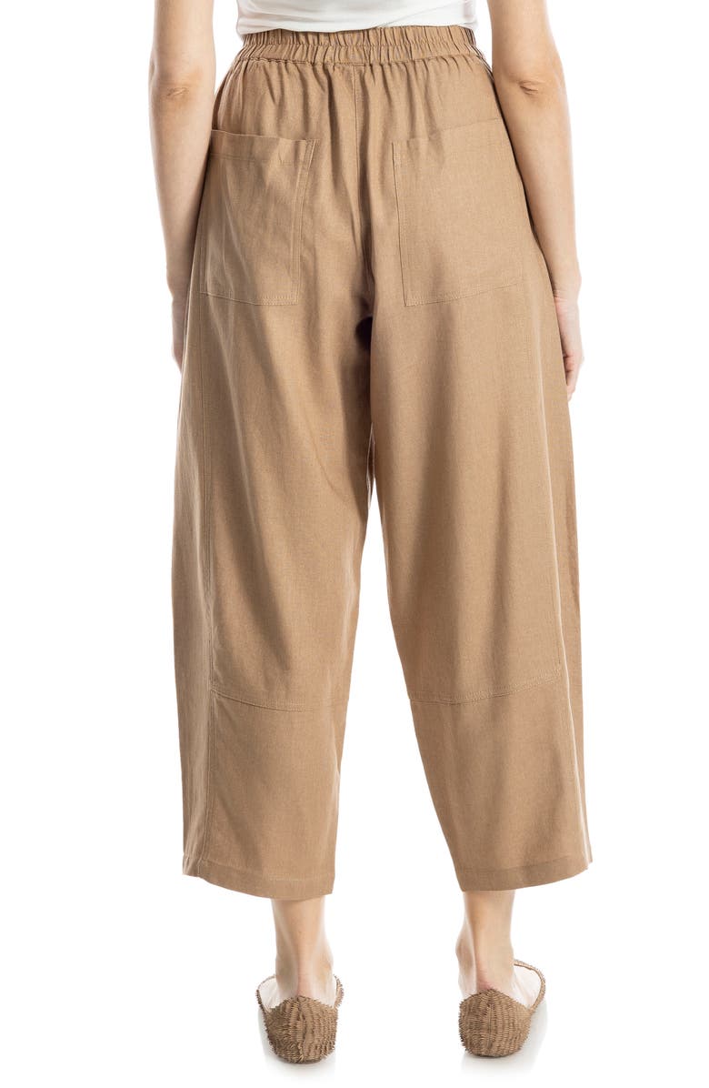 MAX STUDIO Crop Linen Blend Barrel Leg Pants, Alternate, color, Moch5545-Mocha-55L/ 45R
