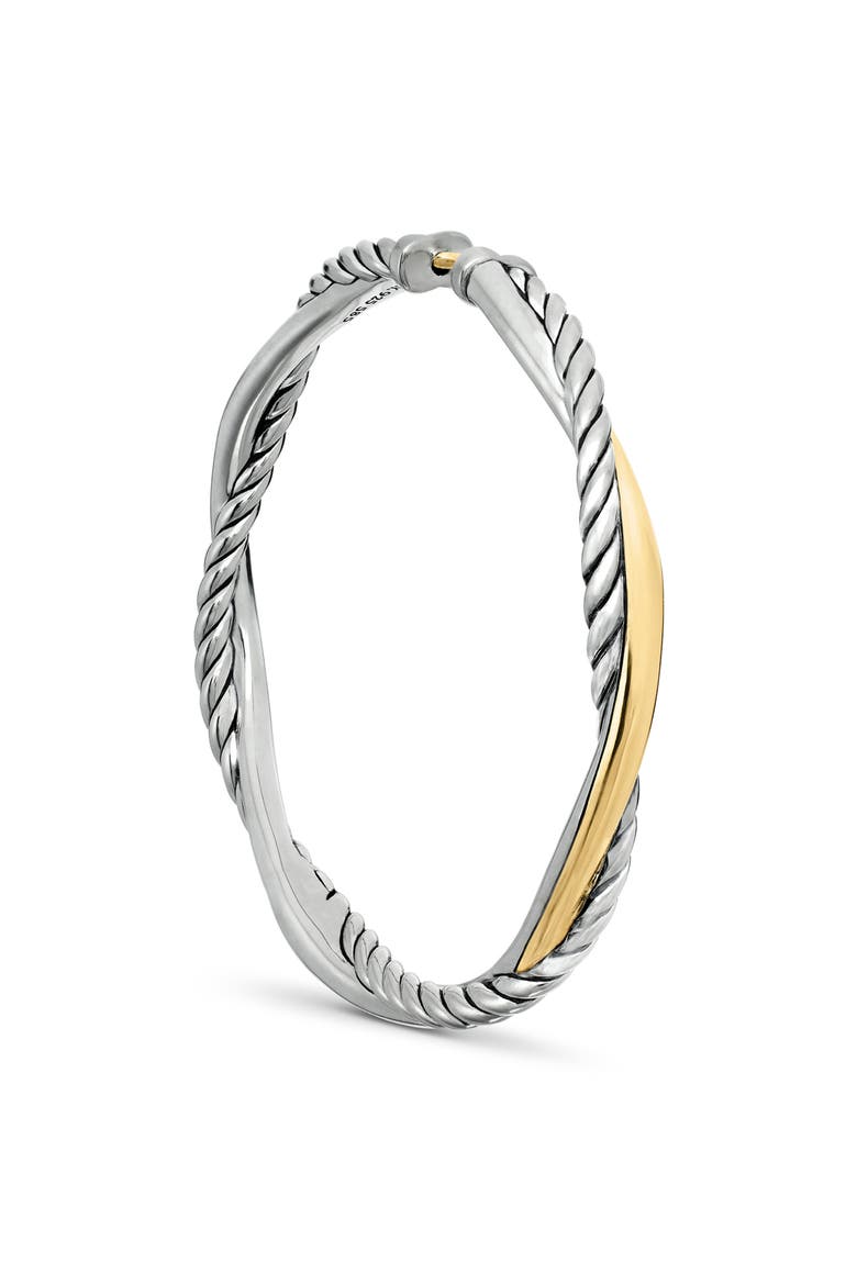 Petite Infinity Hoop Earrings in Sterling Silver with 14K Yellow Gold, Alternate, color, STERLING SILVER WITH 14K GOLD