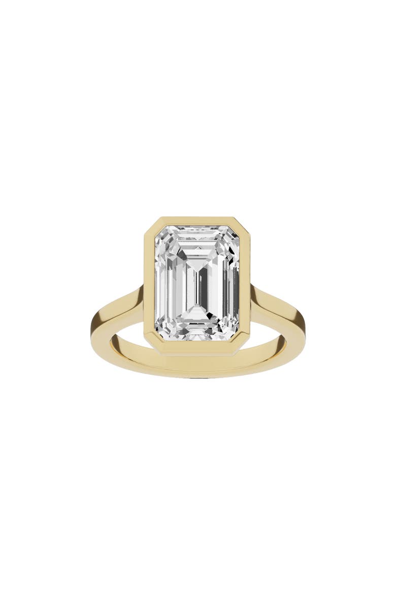 18K Gold Emerald Cut Lab Created Diamond Solitaire Ring - 6.0 ctw (Nordstrom Exclusive), Main, color, 18K YELLOW GOLD