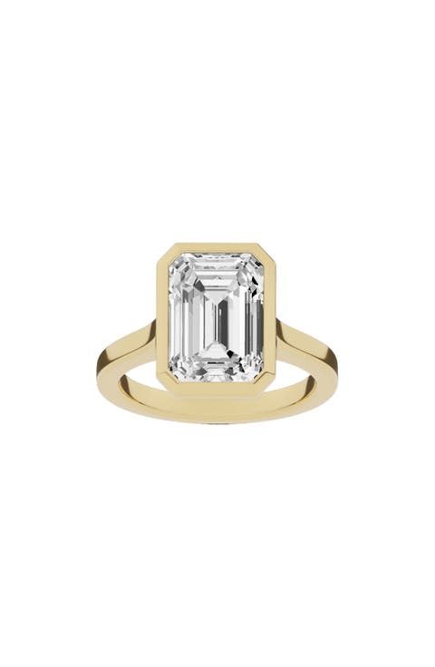 18K Gold Emerald Cut Lab Created Diamond Solitaire Ring - 6.0 ctw (Nordstrom Exclusive)