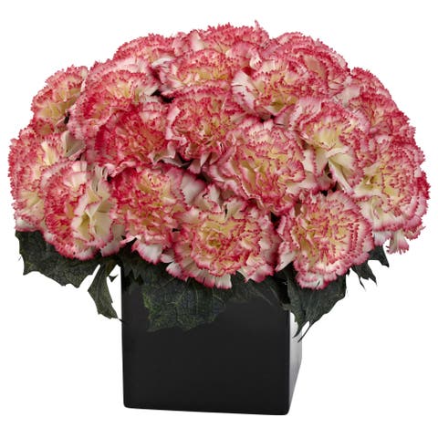 Carnation Arrangement w/Vase Cream Pink