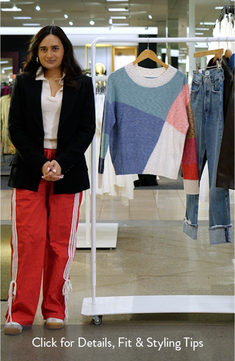 Color Crossing Colorblock Cotton Blend Sweater, sales video thumbnail