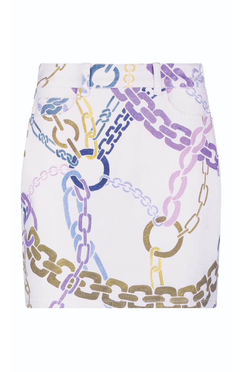 The Noli Shop Monaco Denim Skirt, Alternate, color, Chain Print
