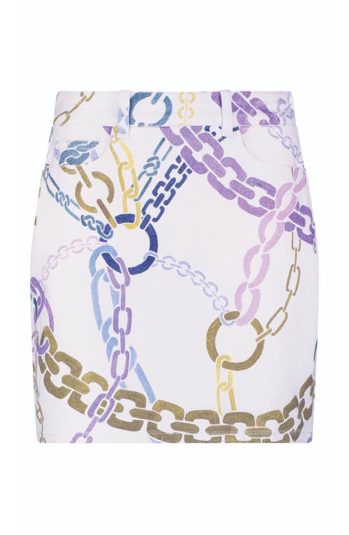 The Noli Shop Monaco Denim Skirt In White