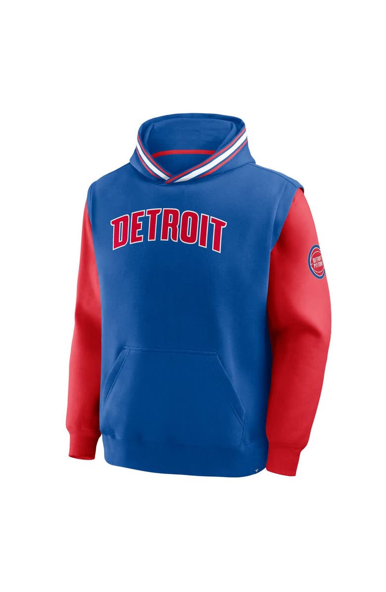 FANATICS Men's Fanatics  Blue/Red Detroit Pistons Half Court Shot Clock Fastbreak Hoodie, Alternate, color, Blue