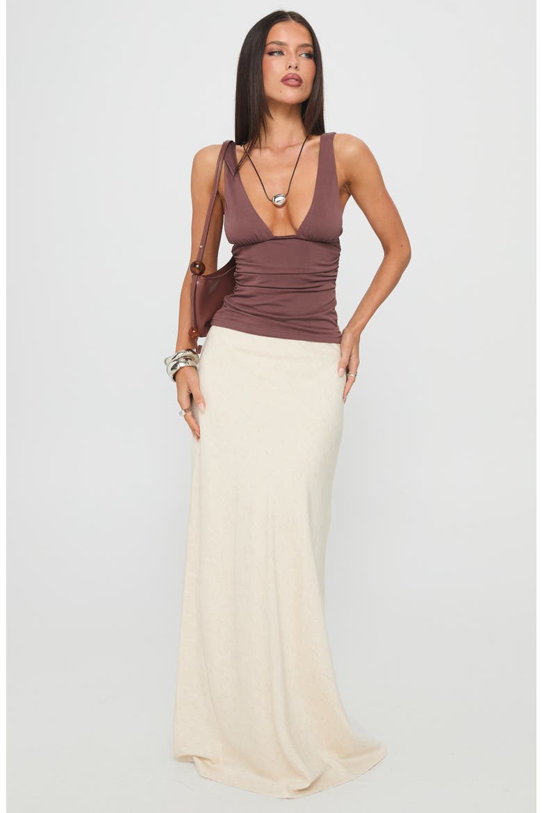 Sublime Ruched Tank, Alternate, color, BROWN