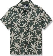 Lands' End Boys Short Sleeve Linen Slub Button Down Shirt