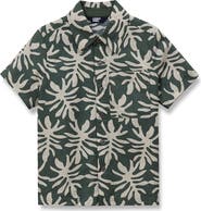 Lands' End Boys Short Sleeve Linen Slub Button Down Shirt