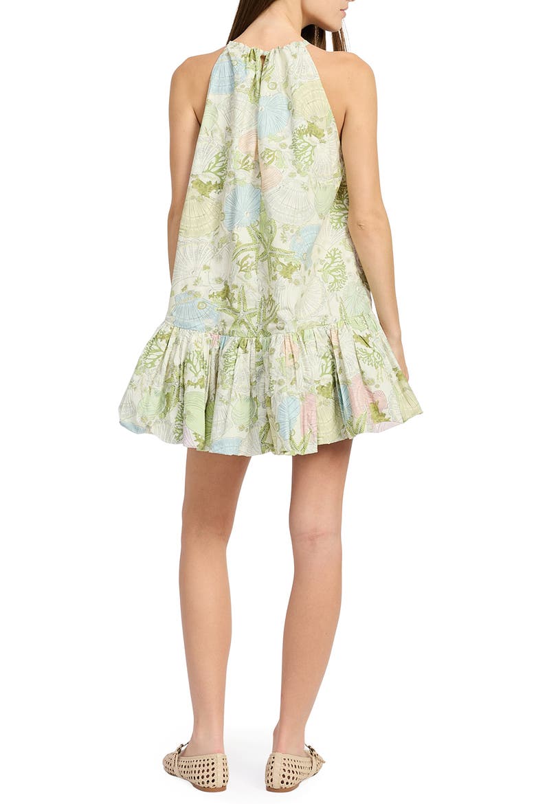 Blair Shell Print Minidress, Alternate, color, IVORY OLIVE MULTI