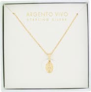 Argento Vivo Sterling Silver Two Tone Religious Pendant Necklace