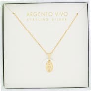 Argento Vivo Sterling Silver Two Tone Religious Pendant Necklace