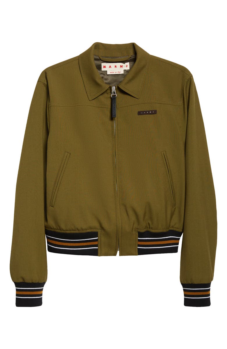 Marni Virgin Wool Bomber Jacket, Main, color, 00V51dusty Olive