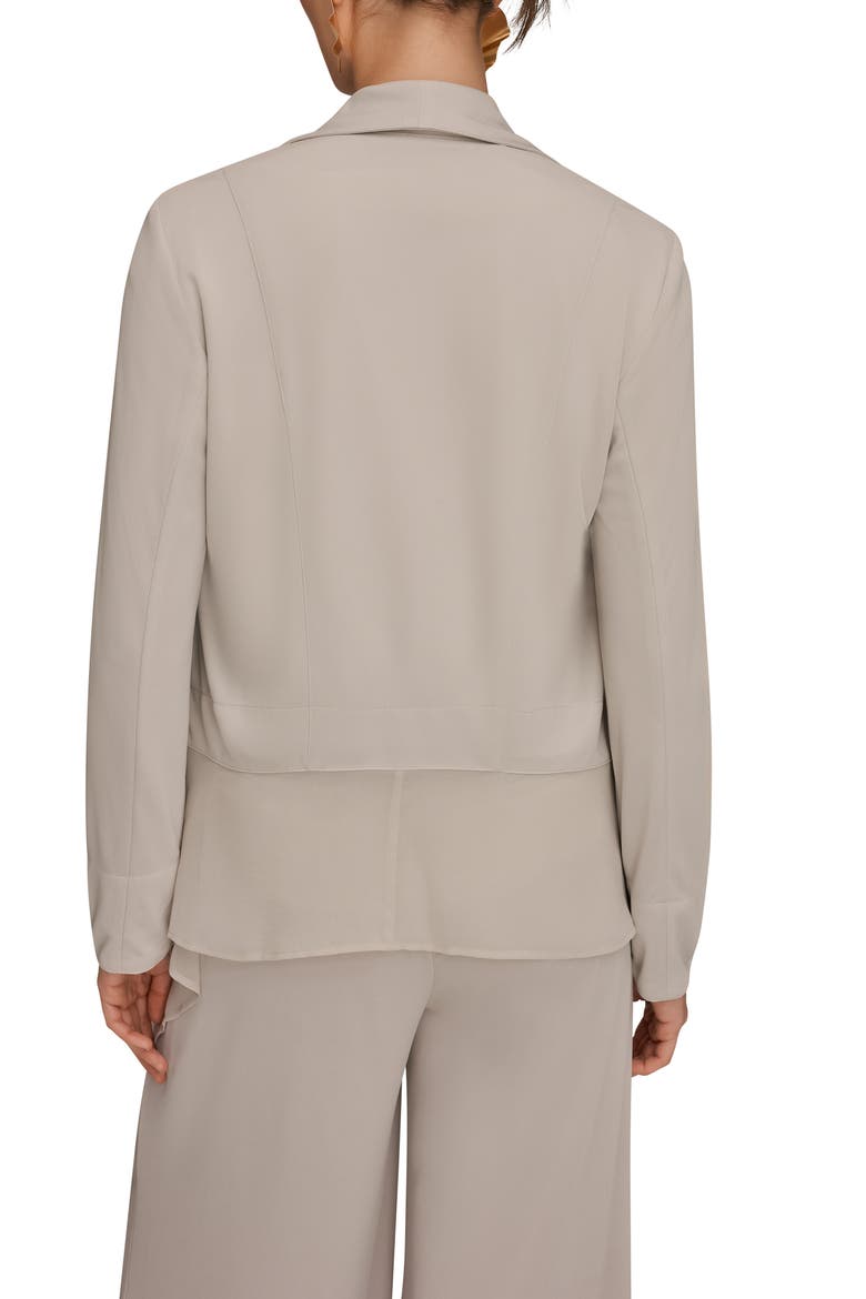 Mixed Media Open Front Jacket, Alternate, color, TUSCAN GREY
