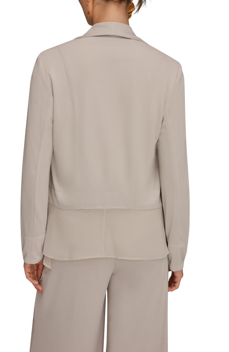 Donna Karan New York Mixed Media Open Front Jacket, Alternate, color, Tuscan Grey