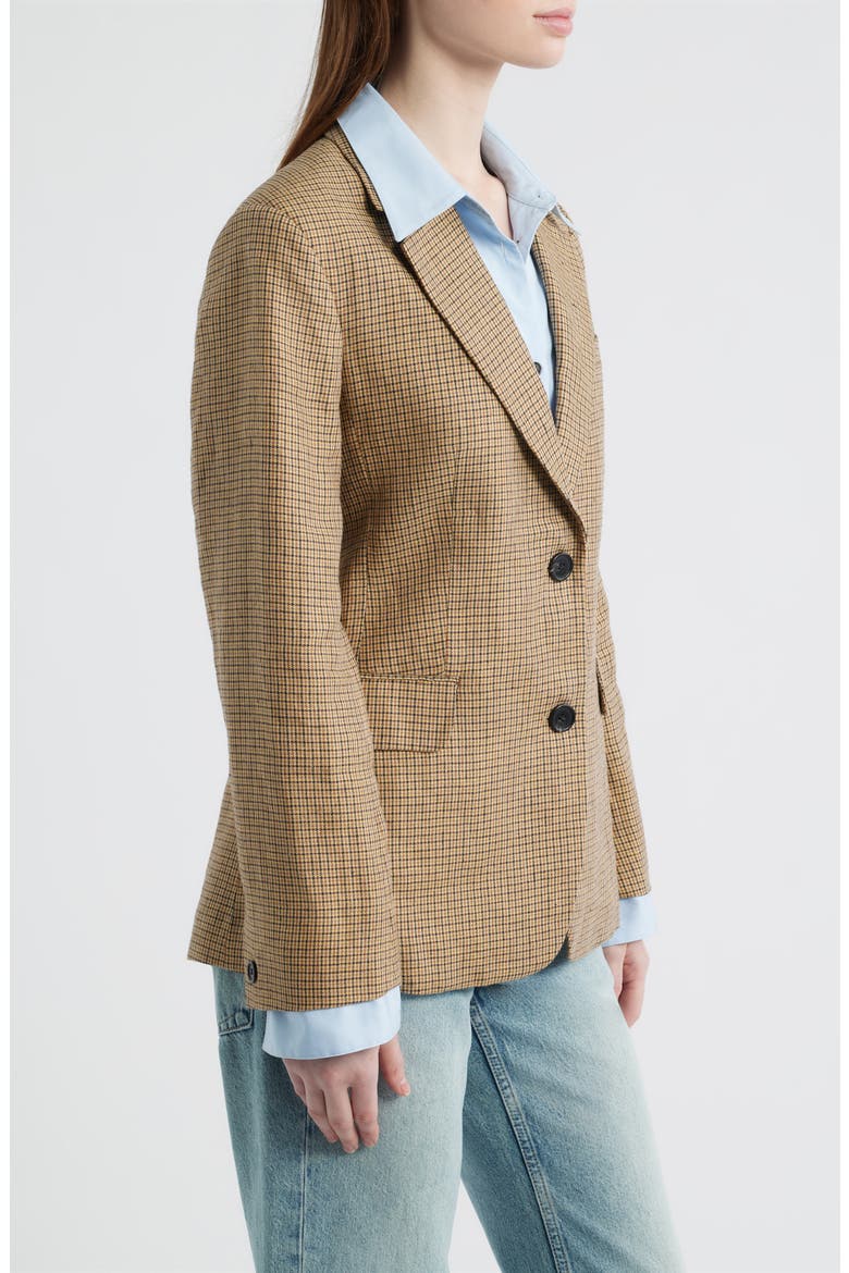 Frank Plaid Linen Blazer with Poplin Bib, Alternate, color, TAN PLAID