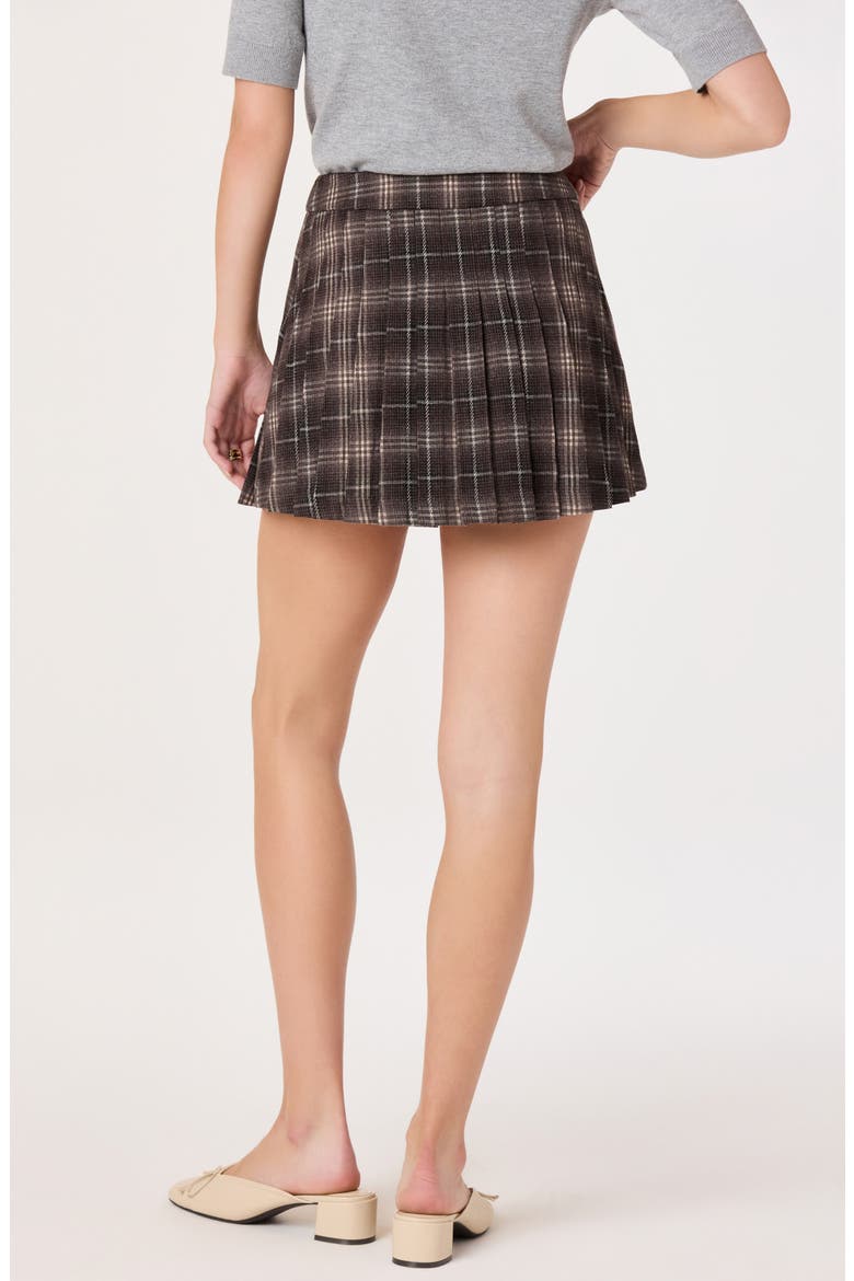 Abigayle Plaid Pleated Miniskirt, Alternate, color, TAUPE PLAID