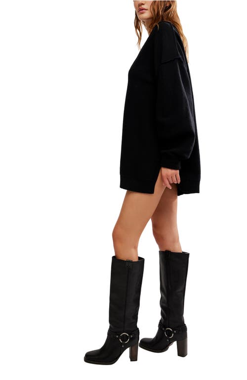 Free People Chelsea V-neck Tunic Sweater In Black