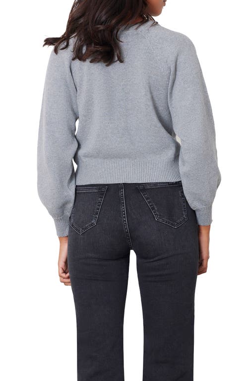 Paneros Clothing Greta Cropped Cotton Cardigan In Heather Grey