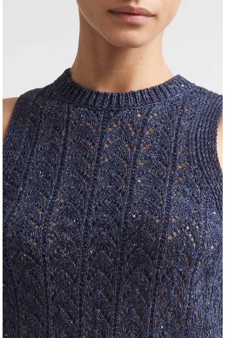 Sequin Crewneck Sweater Vest, Alternate, color, 11N NEW BLUE