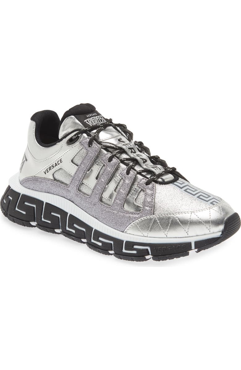 Versace Trigrecca Glitter Sneaker, Main, color,