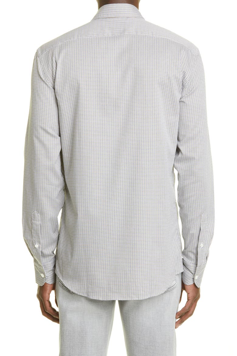 Premium Cotton Microcheck Regular Fit Button-Up Shirt, Alternate, color, LT GRN CK