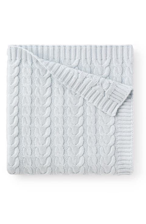 Horseshoe Cable Knit Cotton Blanket (Baby)