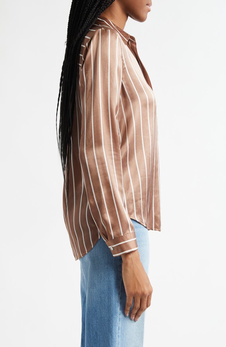 L'AGENCE Tyler Stripe Silk Button-Up Shirt, Alternate, color,