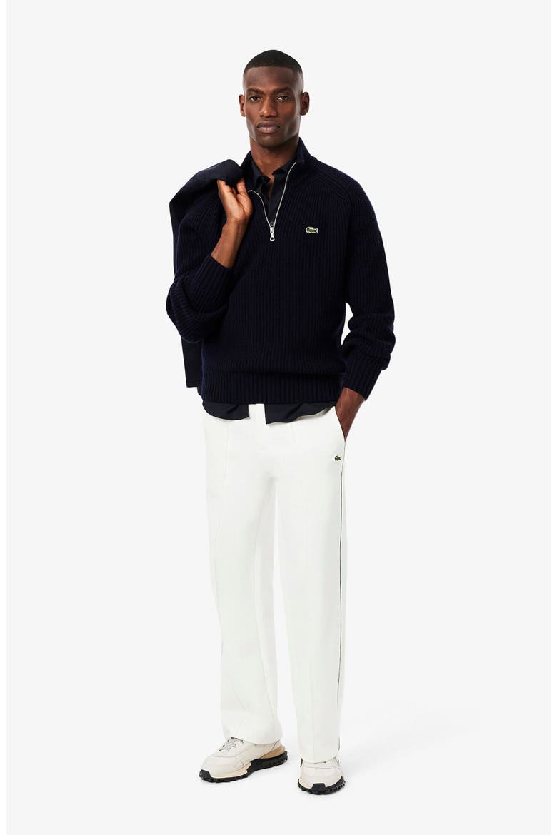 Classic Fit Quarter Zip Wool Rib Sweater, Alternate, color, NAVY BLUE