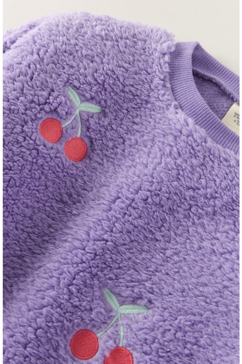 Kids' Fluffy Fleece Pullover, Alternate, color, PURPLE BONNET CHERRY