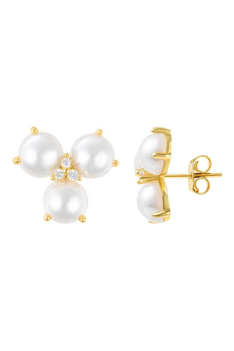 Freshwater Pearl Stud Earrings, Main, color, WHITE