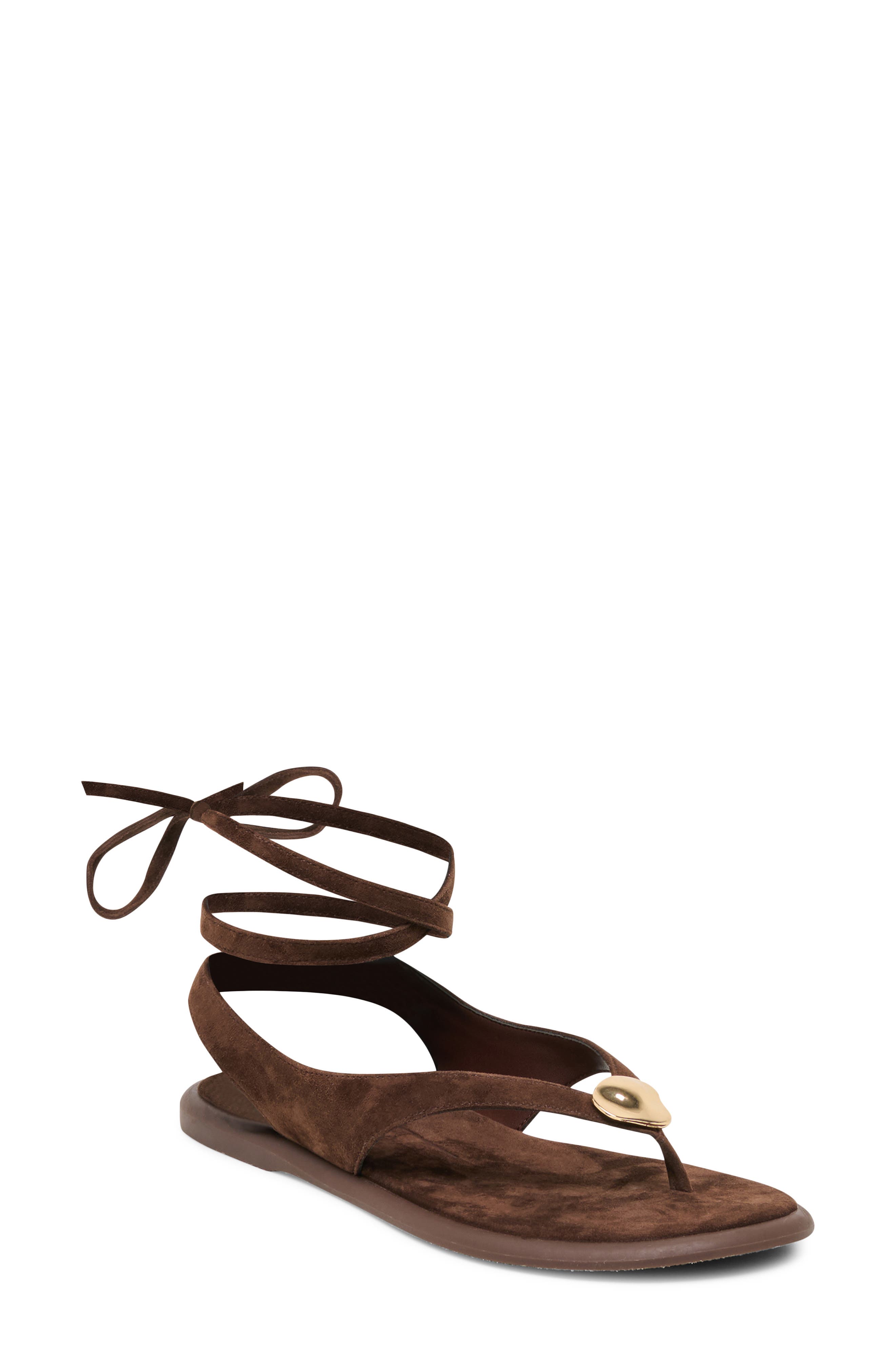 Dolce Vita Judy Ankle Wrap Sandal, Main, color, Dark Brown Suede
