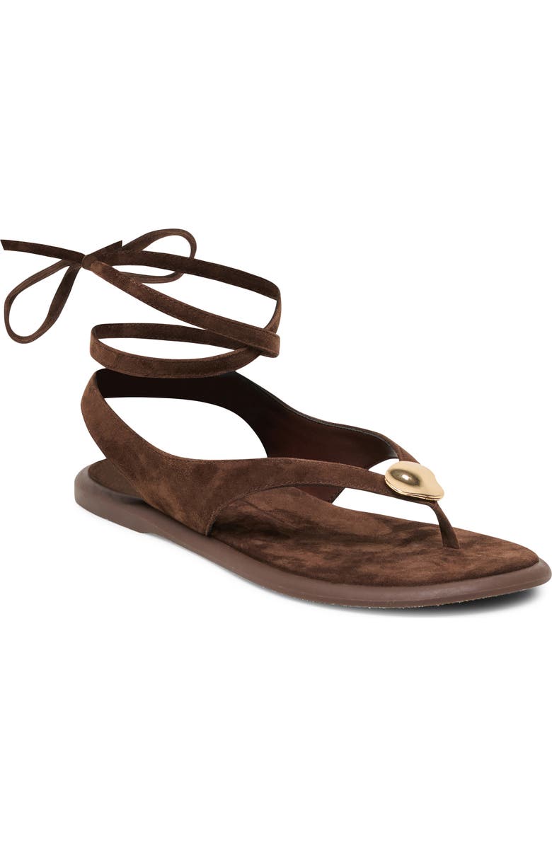 Dolce Vita Judy Ankle Wrap Sandal, Main, color, Dark Brown Suede